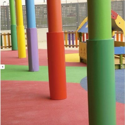 protection pilier cylindrique cours d'école sur mesure