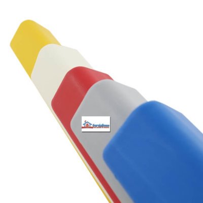 orner angle de mur vue dessus jaune ivoire rouge bleu gris